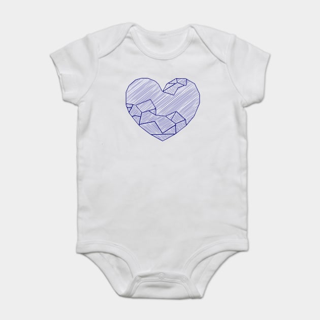 Ink Heart Drawing Baby Bodysuit by Lakeric